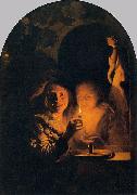 Godfried Schalcken Lovers Lit by a Candle Spain oil painting artist